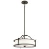 Lampa wisząca półplafon Emory 3 źródła światła stary brąz klasyczna metal i szkło KL-EMORY-P-S KICHLER